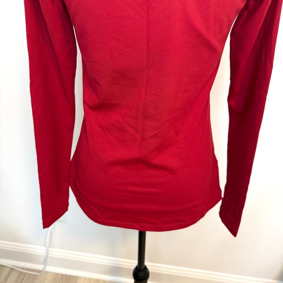 Susana Monaco Core Sexy V-Neck Long Sleeve Top In Siren Red Size Large New - Picture 9 of 13
